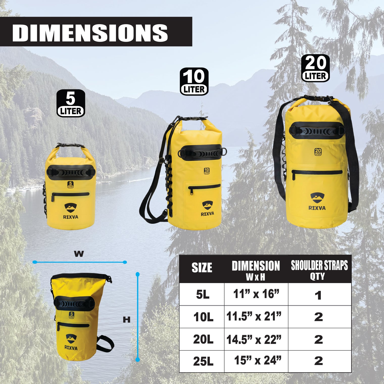 Waterproof Dry Bag, 5L 10L 20L 25L.