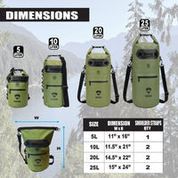 Waterproof Dry Bag, 5L 10L 20L 25L.