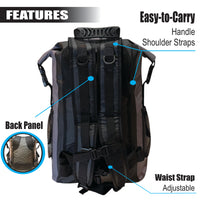35L Waterproof Backpack with Elastic Bungee Storage.