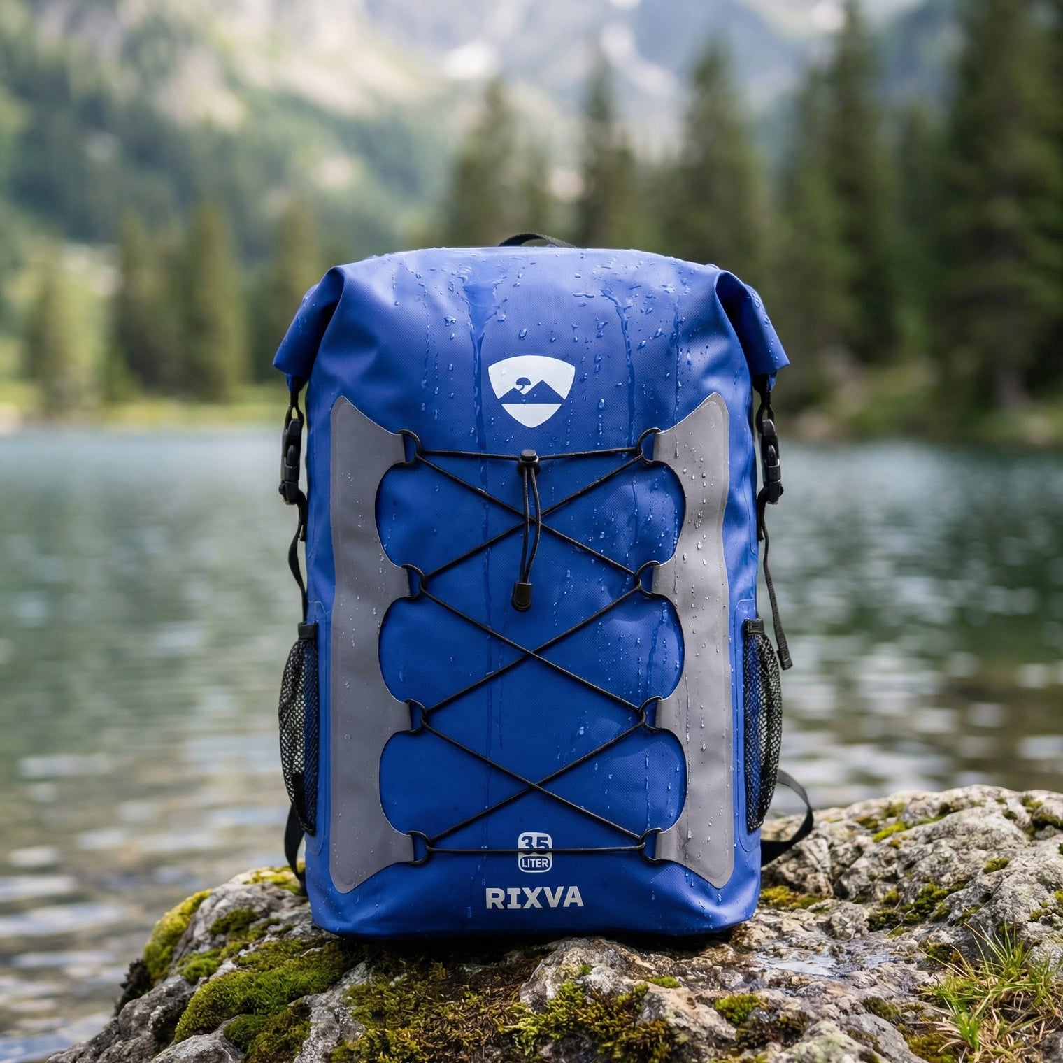 35L Waterproof Backpack with Elastic Bungee Storage.