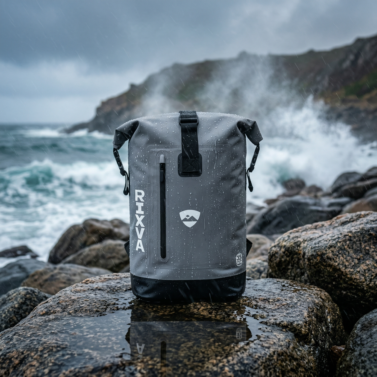 35L Waterproof Backpack with Zipper Pocket.