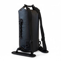 RIXVA 15L black waterproof insulated cooler bag with adjustable shoulder straps and roll-top closure
