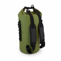 RIXVA 15L olive green waterproof insulated cooler bag backpack with adjustable shoulder straps and roll-top closure.